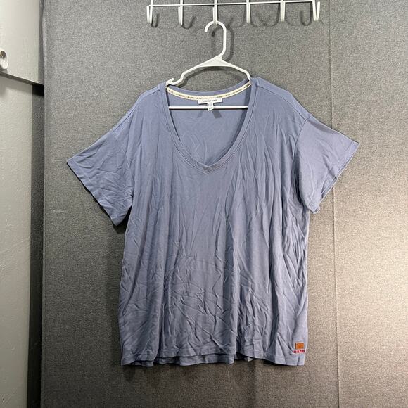 Peace Love World Womens Top V-Neck Tees Blue Color Size 1X - Picture 1 of 9